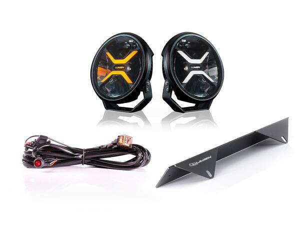 Lumen Cyclops CX7 dobbel fjernlyspakke Kraftig med posisjonslys i oransje/hvitt 