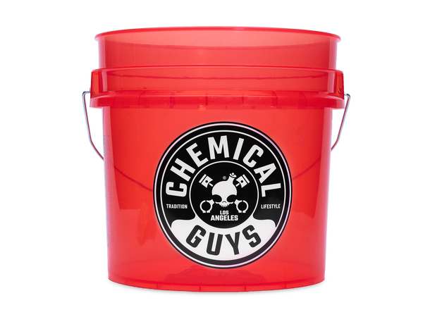 Chemical Guys Heavy Duty Bucket Bøtte, 14.5L, Robust - Rød/gjennomsiktig 