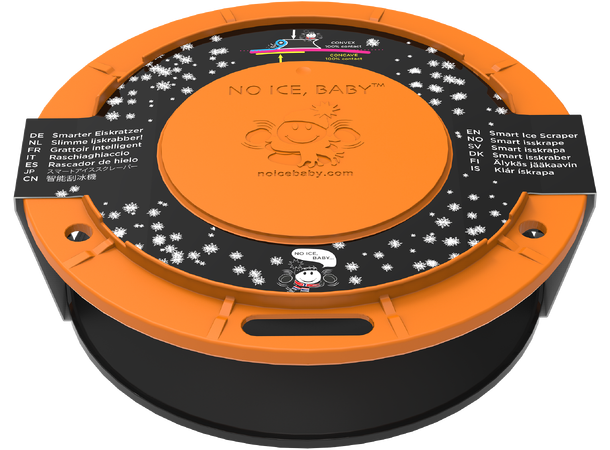 No Ice, Baby™ DUO - Smart Isskrape Kjegleformet skrape - Oransje/Svart 
