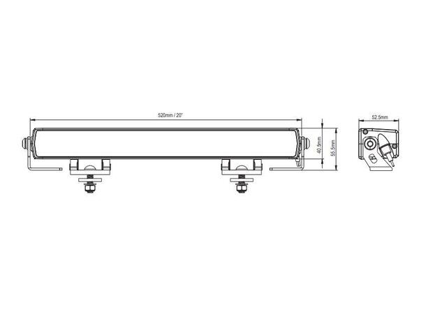 BRT® Lyspakke Slimline Pro 20 Gen2 Komplett pakke m/braketter og kabelsett 