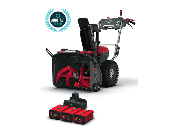 Cramer 82SN61 Snøfreser Elektrisk 82V med 3 stk 5Ah batterier og lader 