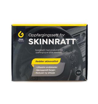Gloss Factory Leather Steering Wheel Kit Reparasjonssett for skinnratt - sort