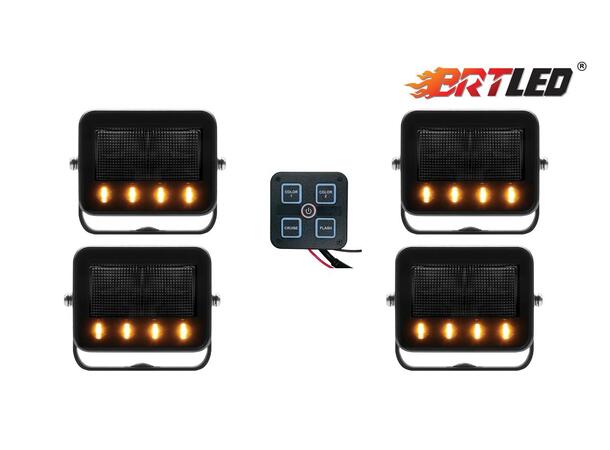 BRT Dual 40 LED m/varsellys Komplett pakke m/ 4 stk. med Bryterpanel 