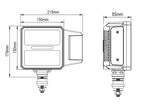BRT Multi S2 - Brøytelampe m/varme. nær-fjern-blink 