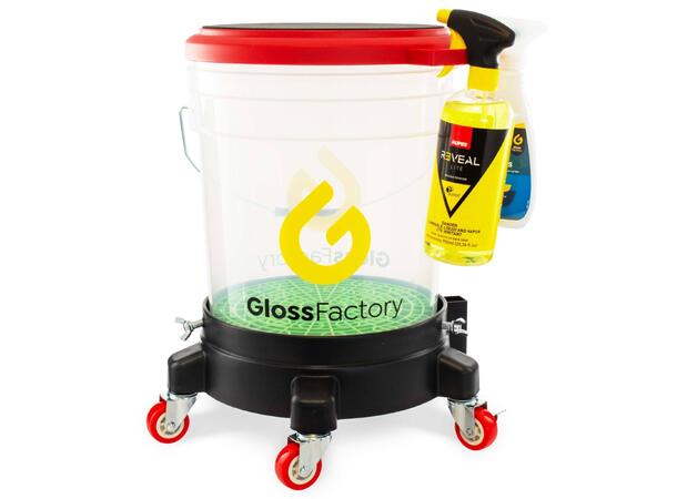Gloss Factory Vaskebøtte med hjul Pakke med sittelokk, hjul, rist og bøtte 