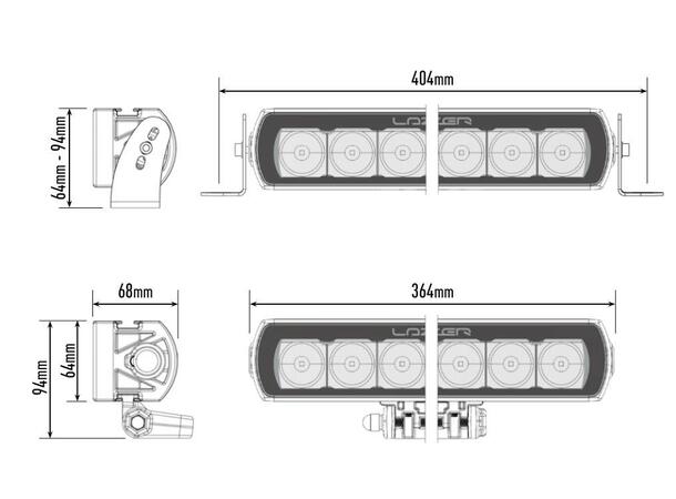 Lazer® ST8 Evolution Lengde 364mm. 8272 Lumen 