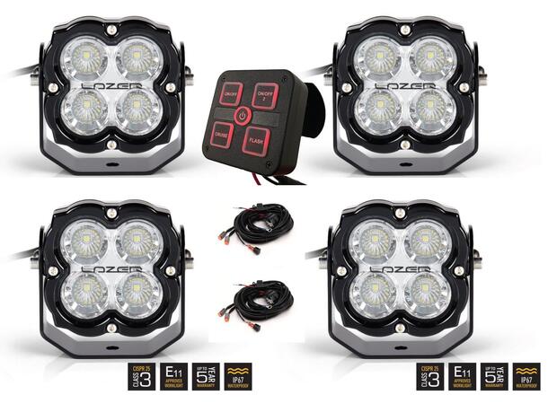 Lazer lyspakke Utility 80 4 lamper, relesett og bryterpanel 