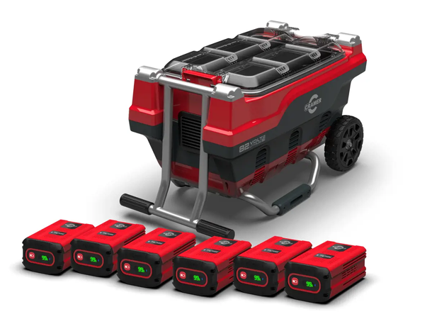 Cramer 82C6 lader 6 spor med 6 batterier 6x 82V360 batterier 