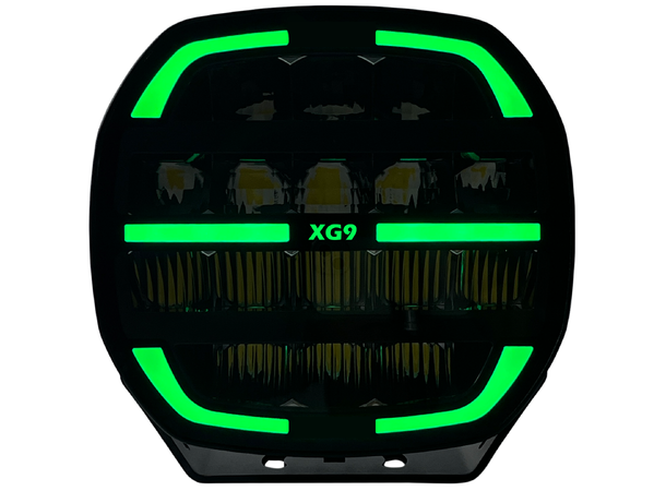 XG9 LED Driving Light Black Multicolor Parklys Hvit, Gul og Grønn. 