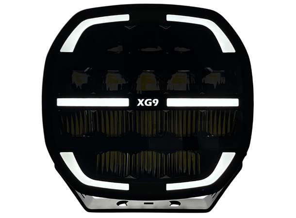 XG9 LED Driving Light Black Multicolor Parklys Hvit, Gul og Grønn. 