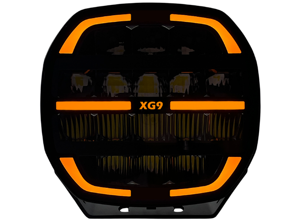 XG9 LED Driving Light Black Multicolor Parklys Hvit, Gul og Grønn. 