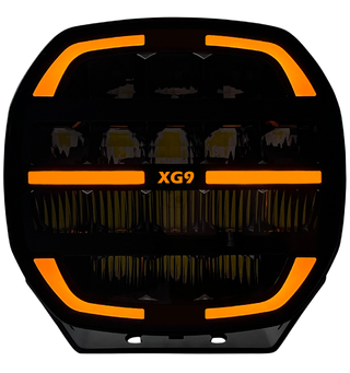 XG9 LED Driving Light Black Multicolor Parklys Hvit, Gul og Gr&#248;nn.