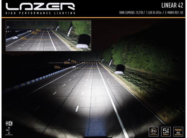 Lazer Linear 42 LED-bar Fjernlys Stor godkjent LED-bar med høy effekt! 