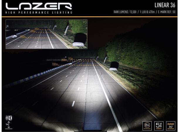 Lazer Linear 36 LED-bar fjernlys Stor godkjent LED-bar med høy effekt! 