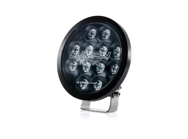 Lumen Cyclops9 Midnight LED fjernlys Rundt design, sort reflektor og kraftig