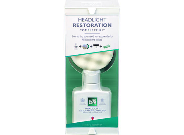Autoglym Headlight Restoration Kit Komplett renoveringskit til frontlykter 