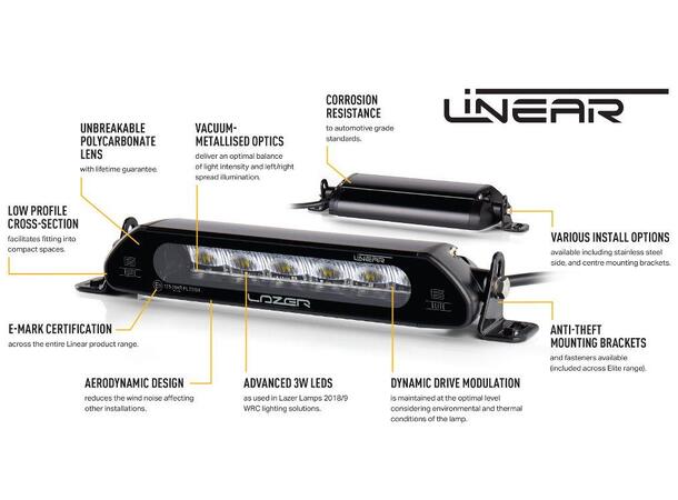 Lazer Linear 6 Elite LED Fjernlys Kraftig og super slank LED-bar! 