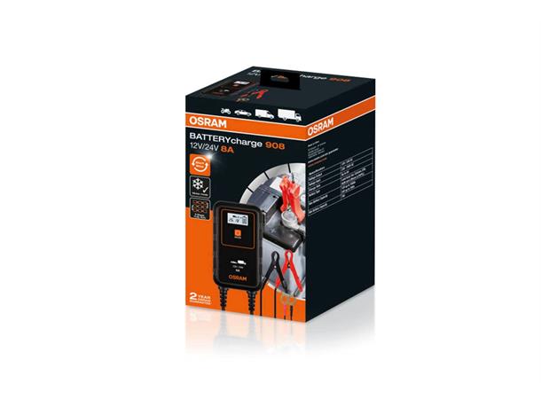 Osram Batterilader 908 8A Lader kjøretøyets batteri 