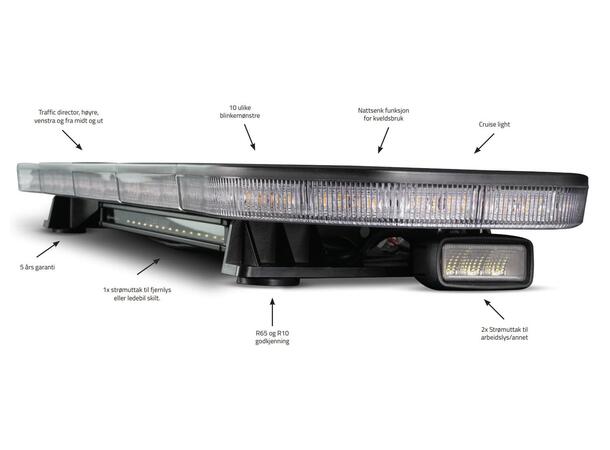 Lumen Alert Advanced 142 cm oransje Helt unik LED varsellysbjelke 