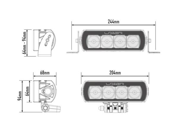 Lazer ST4 EVO LED fjernlys Godkjent LED-bar - 4136 lumen 