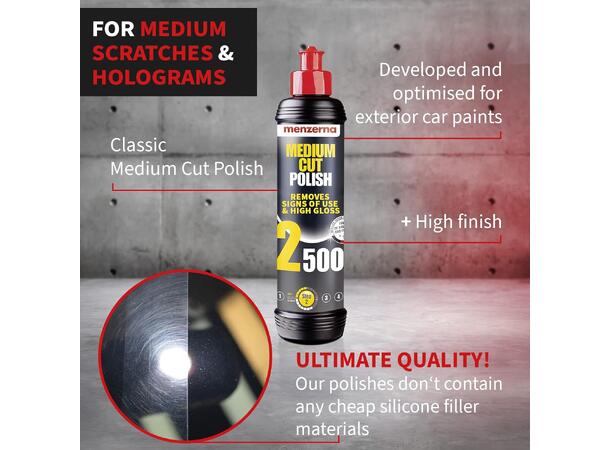 Menzerna Medium Cut Polish 2500 Poleringsmiddel medium cut, 250 ml. 