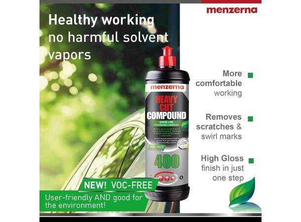 Menzerna Heavy cut 400 GREEN LINE 250 ml Grovt poleringsmiddel, løsemiddelfri 