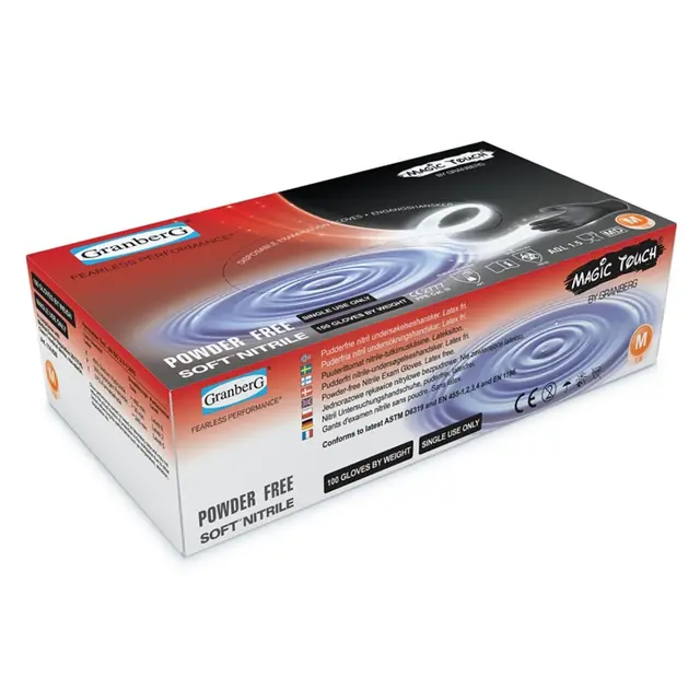 Granberg engangshanske Magic Touch® Soft Nitrile™, pudderfri. 100 stk. Small 