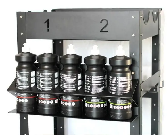 Poka Premium flaskeholder, 5 x 1000 ml 1,5 mm galvanisert stål, pulverlakkert 