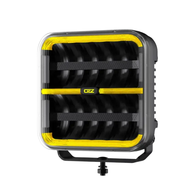 OZZ SQR 9" fjernlys 210mm Med park- og varsellys, sort hus 