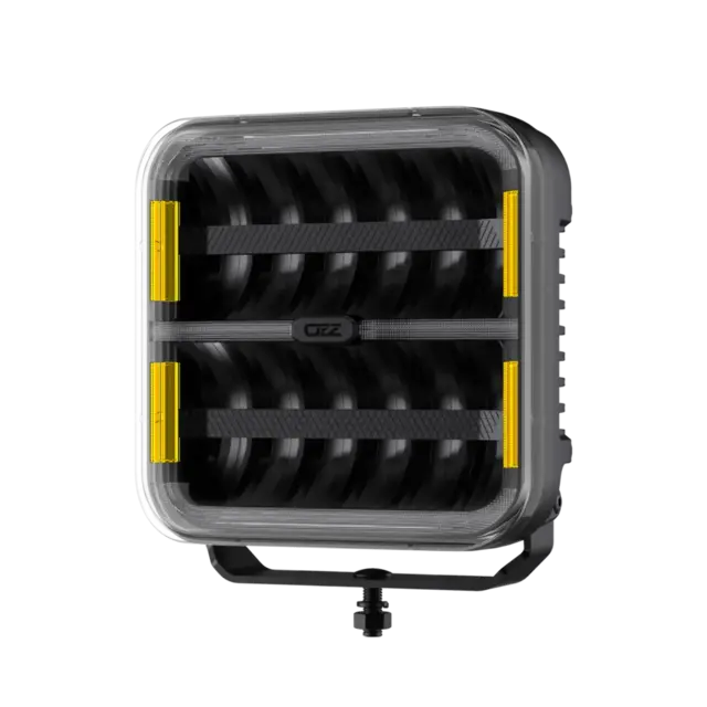 OZZ SQR 9" fjernlys 210mm Med park- og varsellys, sort hus 