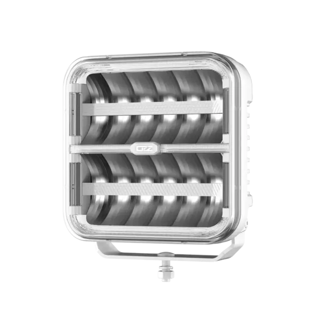 OZZ SQR 9" fjernlys 210mm Med park- og varsellys, hvitt hus 