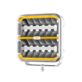 OZZ SQR 9&quot; fjernlys 210mm Med park- og varsellys, hvitt hus