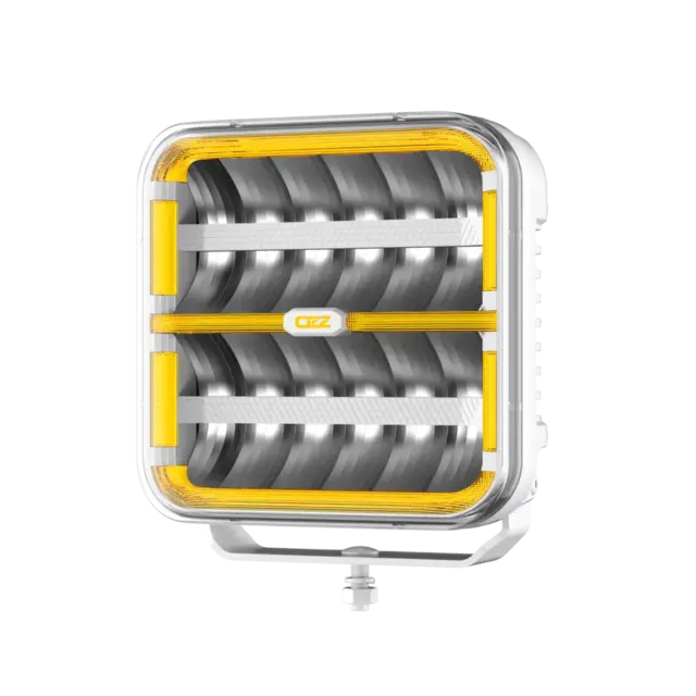 OZZ SQR 9" fjernlys 210mm Med park- og varsellys, hvitt hus 