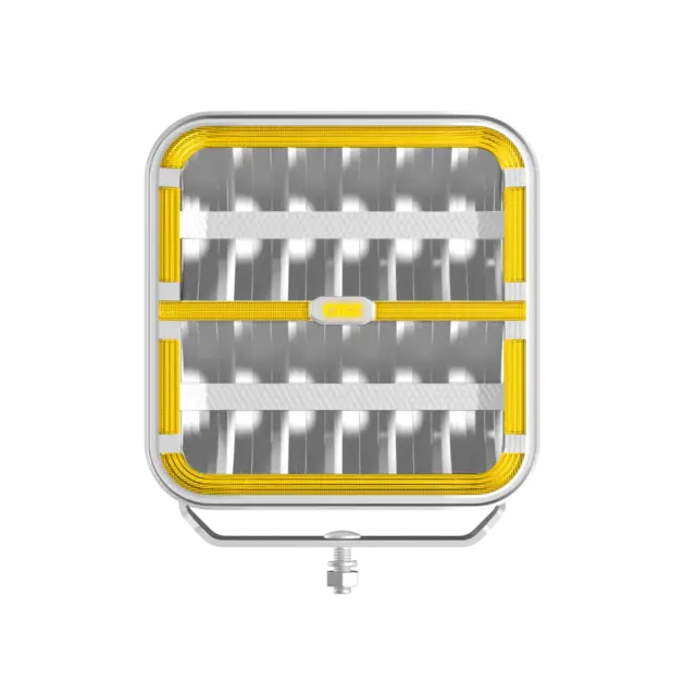 OZZ SQR 9" fjernlys 210mm Med park- og varsellys, hvitt hus 