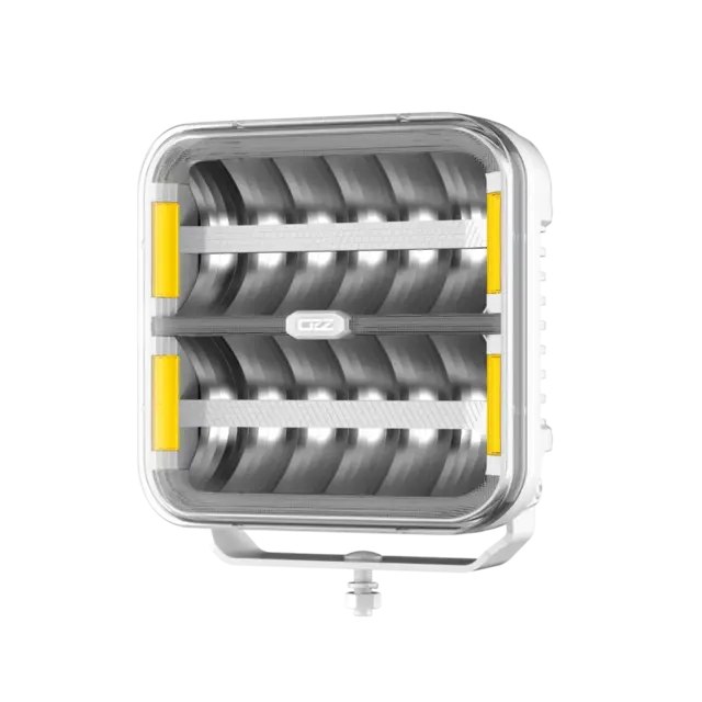 OZZ SQR 9" fjernlys 210mm Med park- og varsellys, hvitt hus 