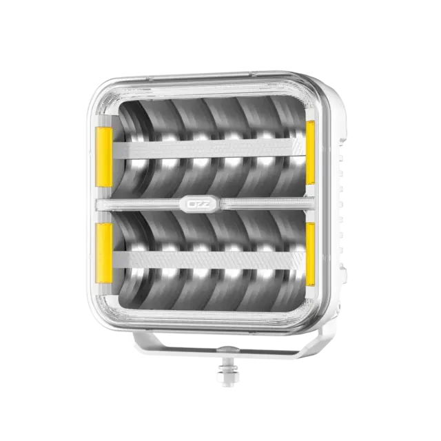 OZZ SQR 9" fjernlys 210mm Med park- og varsellys, hvitt hus 