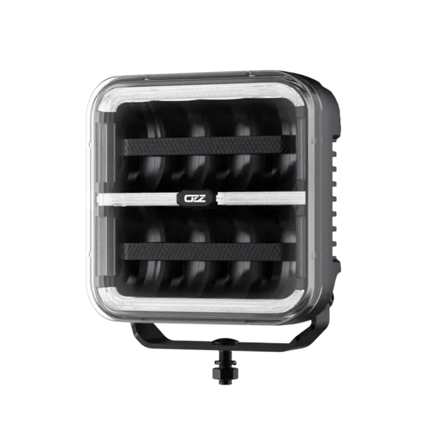 OZZ SQR 7" fjernlys 178mm Med park- og varsellys, sort hus 