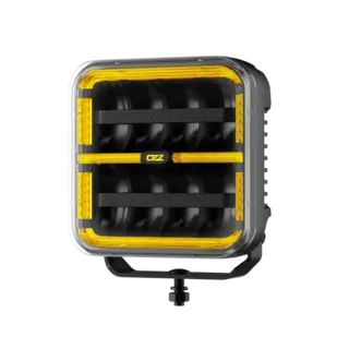 OZZ SQR 7&quot; fjernlys 178mm Med park- og varsellys, sort hus