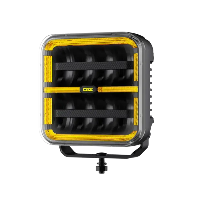 OZZ SQR 7" fjernlys 178mm Med park- og varsellys, sort hus 