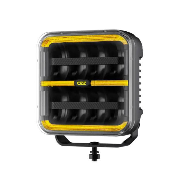 OZZ SQR 7" fjernlys 178mm Med park- og varsellys, sort hus 