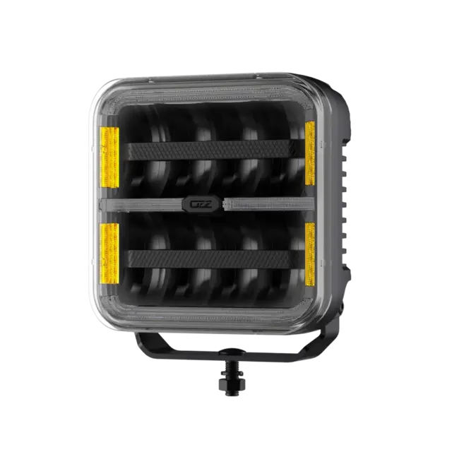 OZZ SQR 7" fjernlys 178mm Med park- og varsellys, sort hus 