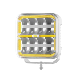 OZZ SQR 7&quot; fjernlys 178mm Med park- og varsellys, hvitt hus