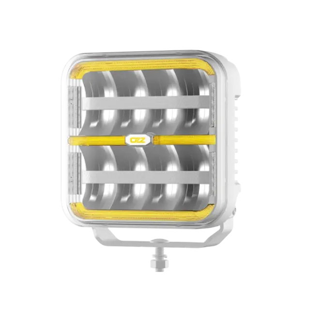 OZZ SQR 7" fjernlys 178mm Med park- og varsellys, hvitt hus 