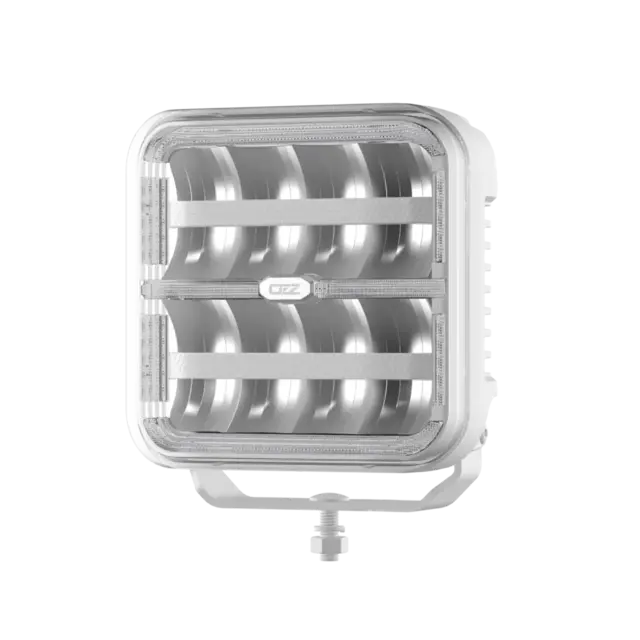 OZZ SQR 7" fjernlys 178mm Med park- og varsellys, hvitt hus 