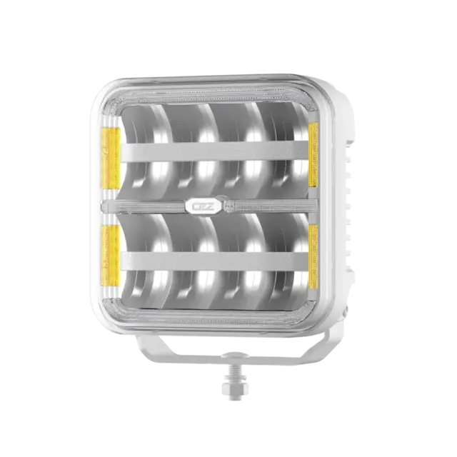 OZZ SQR 7" fjernlys 178mm Med park- og varsellys, hvitt hus 