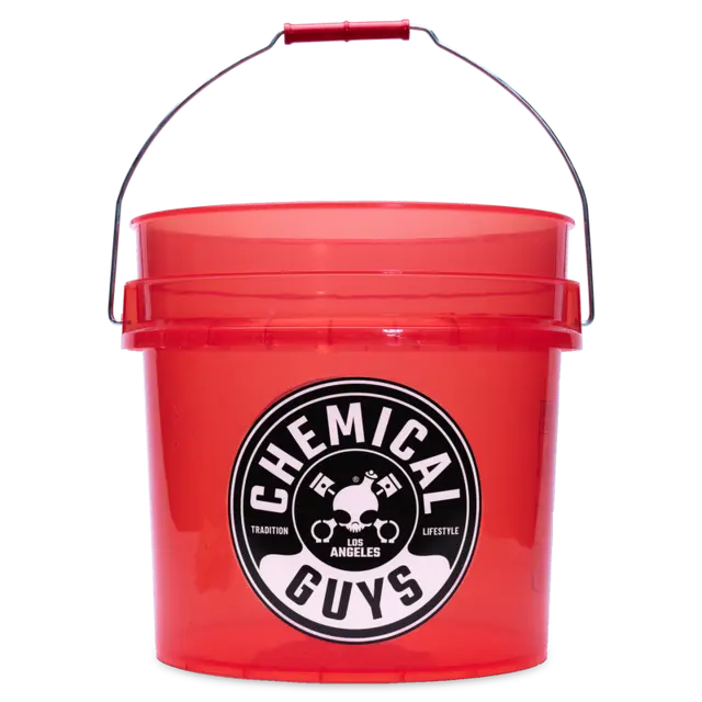 Chemical Guys Heavy Duty Bucket Bøtte, 14.5L, Robust - Rød/gjennomsiktig 