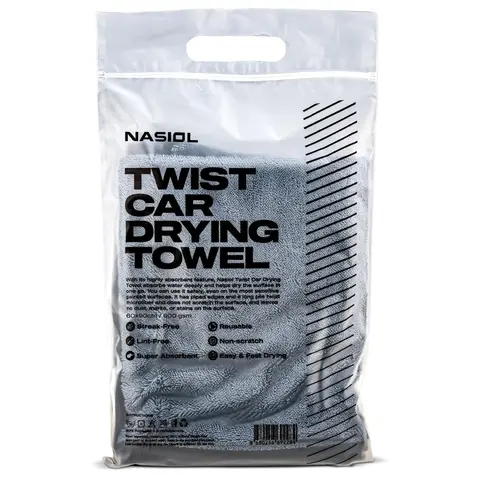 Nasiol Twist Car Drying Towel 60 x 90 cm - 600 gsm. Absorberer heftig