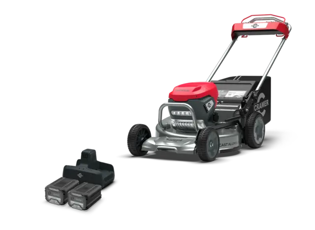 Cramer Optimus ATM53A gressklipper med batterier og lader 