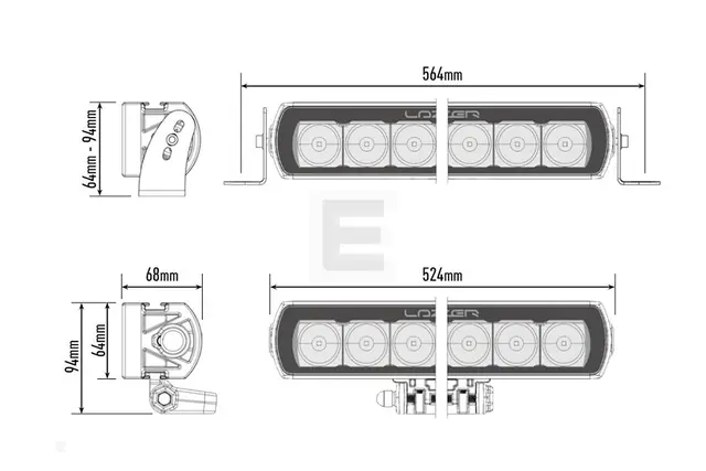 Lazer ST12 EVO LED fjernlys Heftig LED bar - 12408 lumen 