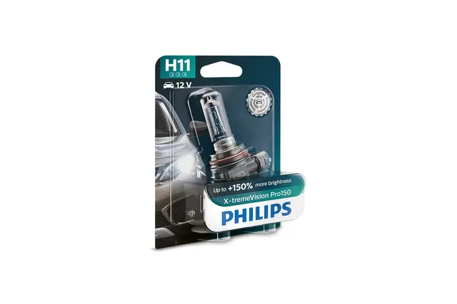 Philips H11 X-tremeVision Pro150 H Halogenpære med kraftigere og bedre lys 